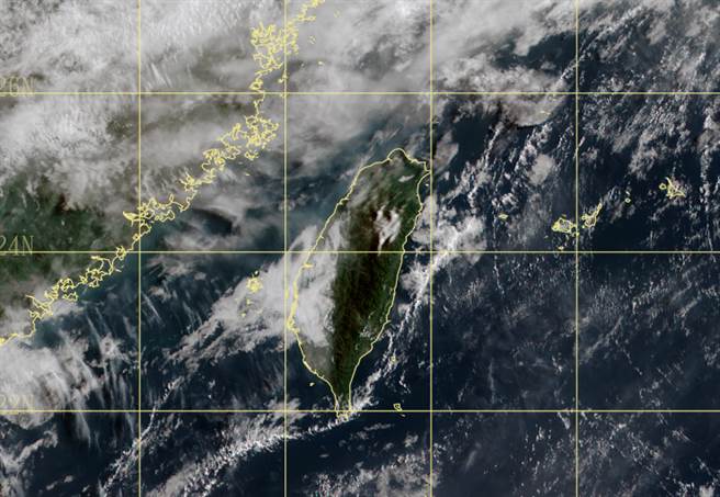今午后天气不稳定，山区易有雷阵雨。（中央气象局提供）