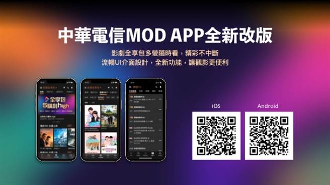中華電信MOD app 全新改版。（中華電信提供／黃慧雯台北傳真）
