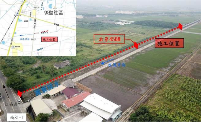 菁寮排水治理範圍。(台南市水利局提供／劉秀芬台南傳真)