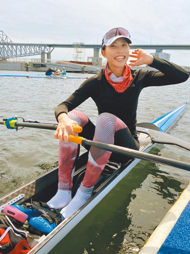 黃義婷東奧門票到手，再度叩關奧運，圖為她在海之森水上競技場的賽前訓練照片。（承筠行銷提供）