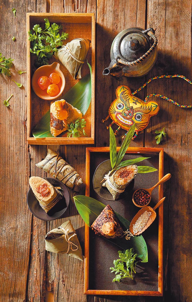 台北福華大飯店江南春結合湖州經典口味推出「江南湖州粽禮盒」，每盒8入988元。（台北福華大飯店提供）