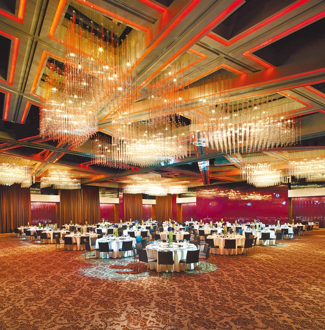 台北W饭店8楼宴会厅时尚大器。（台北W饭店提供）