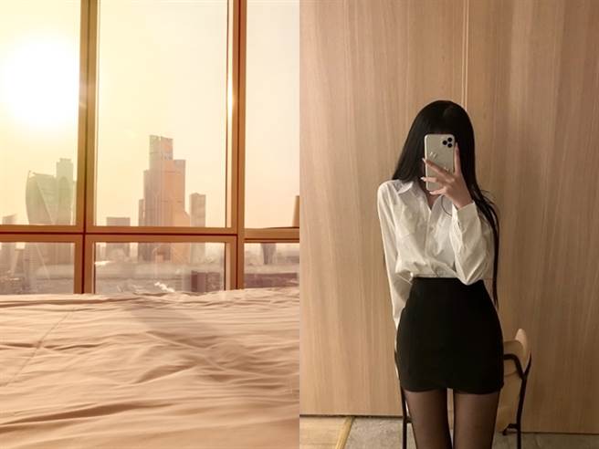 近来网路上流传1部30秒的激情影片，影片中女主角与男伴在饭店内，面对大片落地窗从事性行为，她全程以背部入镜，煽情内容引发讨论。（左图为示意图/Shutterstock提供、右图翻摄自当事人Twitter帐号）
