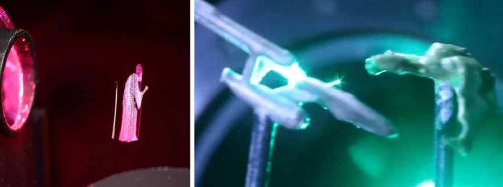 最新的全像投影研究成果，可以在小范围中投影中不存在的光砲、光雷效果，或是莉亚公主的立体投影。图/Brigham Young University(photo:ChinaTimes)