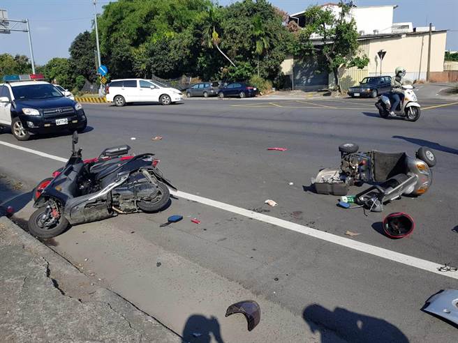 屏东大学女大生车祸，酿2死意外。(警方提供)