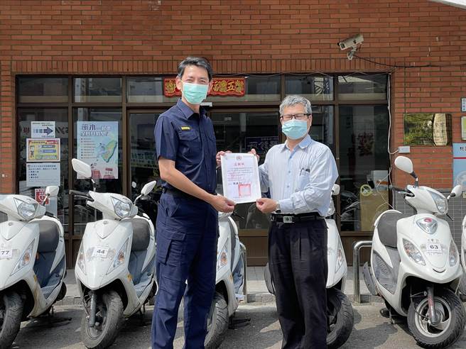 警汰旧警用机车捐赠学生拆解研究。(警方提供／吕筱蝉桃园传真)