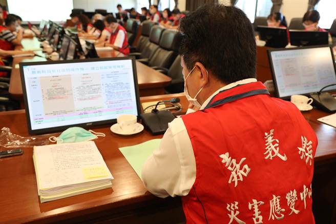 嘉義縣防疫全面升級，縣長翁章梁11日下午緊急召開跨局處防疫會議，擬訂多項防疫措施。（嘉義縣政府提供∕呂妍庭嘉義傳真）
