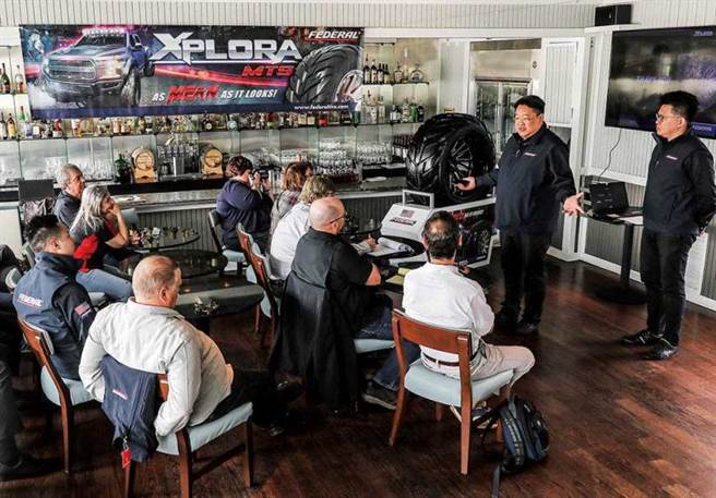 每次泰丰在美上市发表新品，马述健都会亲自出席简报，对自家产品很有信心。图为Xplora MTS休旅车胎发表会。（图／泰丰轮胎提供）