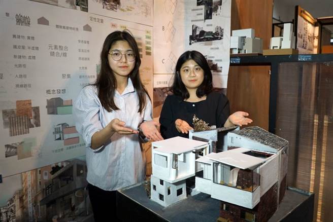 大叶大学空间设计学系王千瑀(右)、许雅涵(左)入围金点新秀赞助特别奖。（图/大叶大学提供）