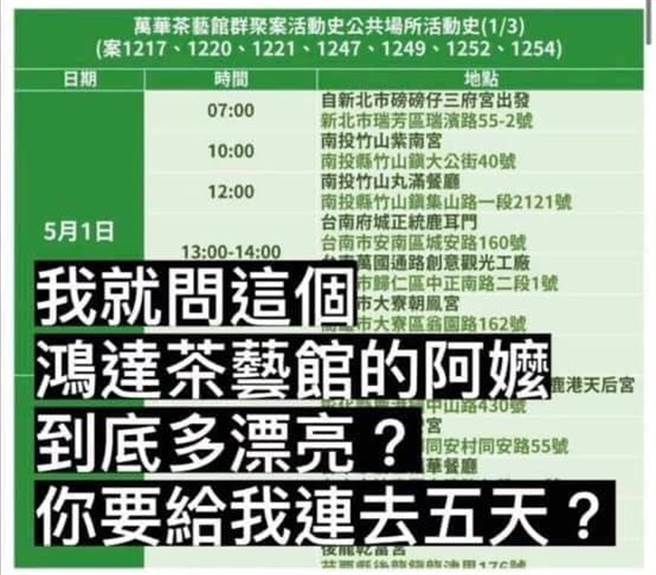 网见足迹图直呼「阿嬷到底有多特别，可以让人晕船成这样？」引发网友讨论，不少人吐槽说，这是茶艺馆员工的足迹，人家每天去上班不稀奇。（图／翻摄自爆怨2公社）