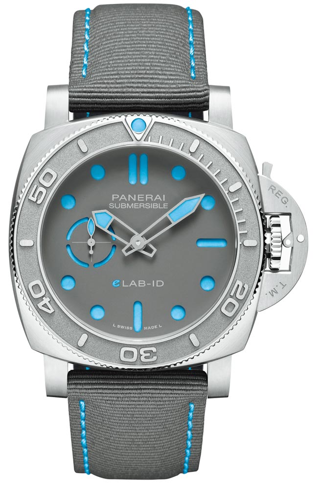 沛纳海Submersible E-Lab ID环保概念表，有高达98.6%的比例是以环保再生物料制成。（PANERAI提供）