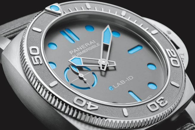 沛纳海今年推出Submersible E-Lab ID环保概念表，整支表有高达98.6%的比例是以环保再生物料制成，6万欧元（约200万台币）。（PANERAI提供）