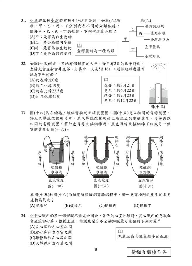 110国中会考自然科试题一览(八)/国中教育会考推动工作委员会 提供