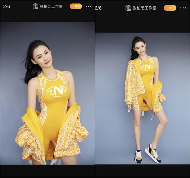 張柏芝最新名品代言照曝光，用超貼身穿搭，打破懷孕傳言。(取材自張柏芝工作室微博)