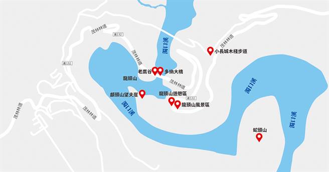 龙头山步道相关位置参考图。