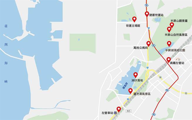 半屏山步道相关位置参考图。