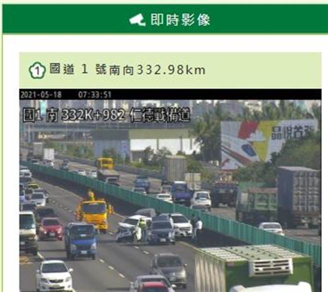 車禍路段回堵嚴重。（讀者提供／曹婷婷台南傳真）