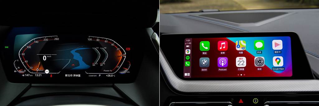 數位儀表搭配中控觸控螢幕已是目前BMW各車系的標配，iDrive 7.0系統具備的連網功能、無線Apple CarPlay/Android Auto等等，在科技配備方面領先對手。