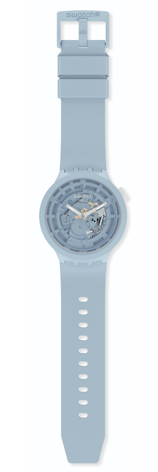 SWATCH NEXT系列BIG BOLD CERAMIC，C-BLUE， 4100元。（Swatch提供）