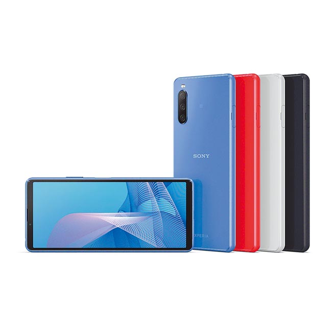 Sony Xperia 10 III，共水漾藍、水漾粉、水漾黑、水漾白 4色，預計將於下周正式在台上市，定價1萬2990元。（Sony提供）