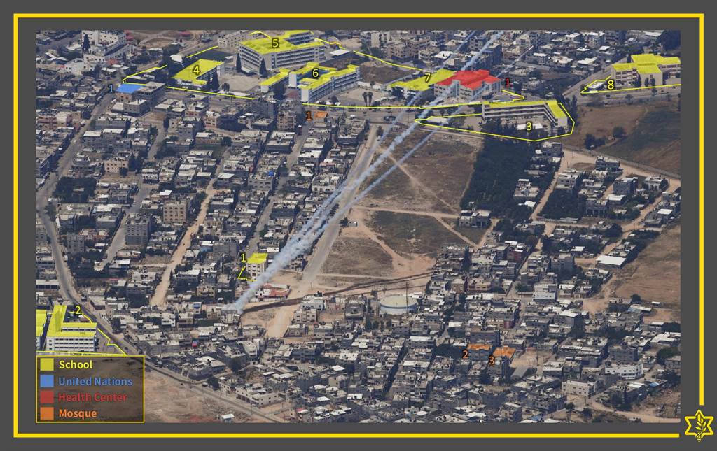 以军公布空拍照片，强调是哈玛斯故意在住宅区进行军事活动，才让以军被迫对相关区域进行空袭。（图／以色列国防军推特）(photo:ChinaTimes)
