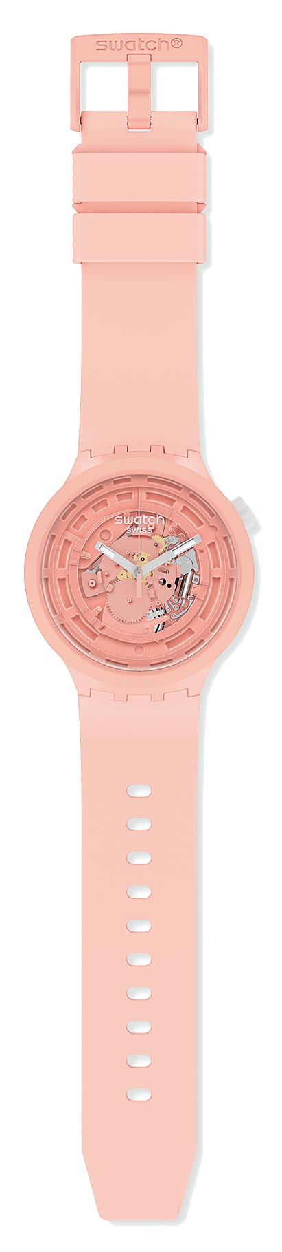 SWATCH NEXT系列BIG BOLD CERAMIC，C-PINK，4100元。（SWATCH提供）