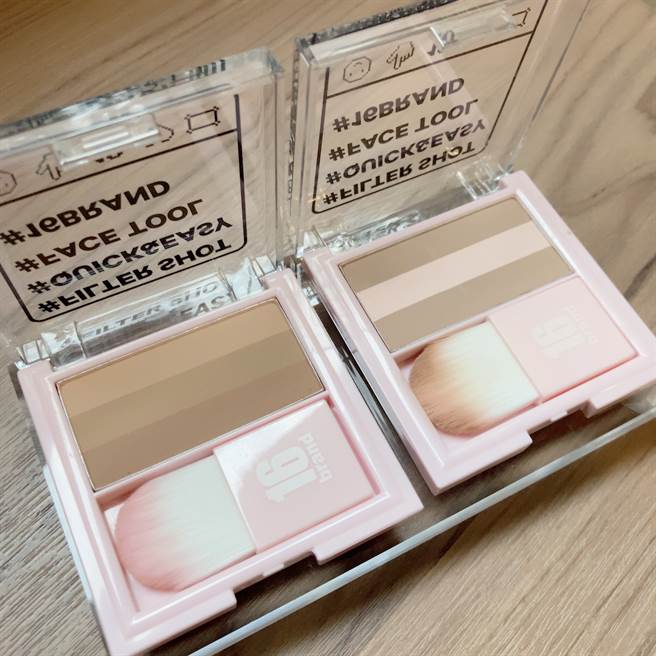 造成网友热烈讨论的16brand修容饼、懒人三色修容鼻影盘。（邱映慈摄）