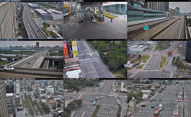 今日台北路上车潮相当少，约是疫情爆发前的一半。（台北市交通局提供）