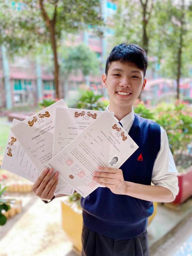树德家商应用日语科学生詹范超。（树德家商提供）
