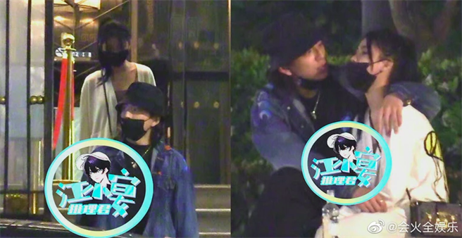 王大陸街頭曖昧大馬女星蔡卓宜。（摘自微博）