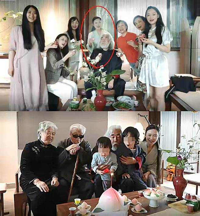 张纪中过生日，岳父母（下图）现身。（图／取自新浪娱乐）