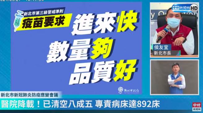 新北市长侯友宜今（27）日召开记者会说明疫情。（图／新北市政府提供）