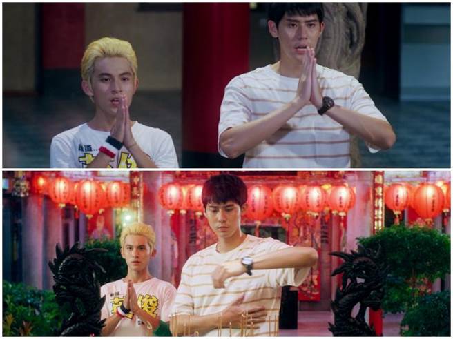 李玉玺（右）和林晖闵戏外建立交情。（东森戏剧台提供）