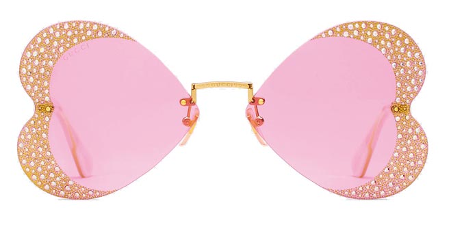 GUCCI水晶心型太阳眼镜，3万9100元。（GUCCI提供）