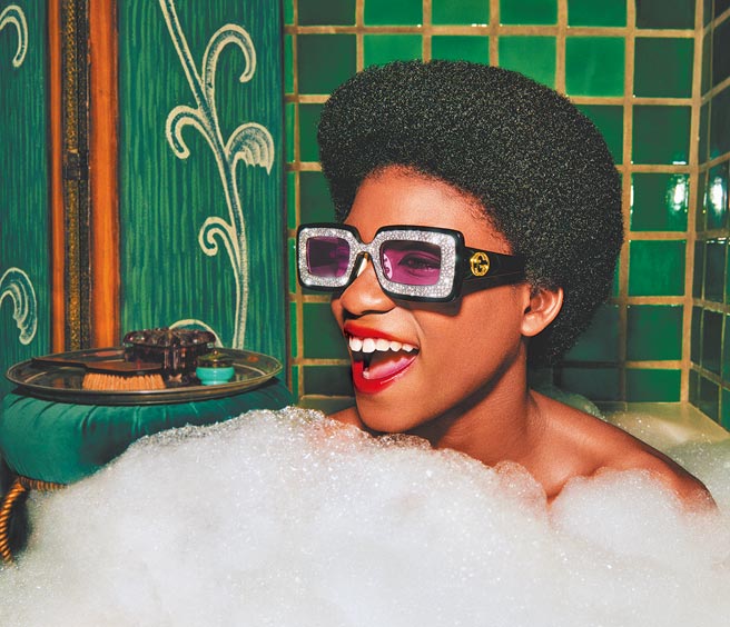 GUCCI早秋太阳眼镜以好莱坞明星的时尚造型为设计灵感。（GUCCI提供）