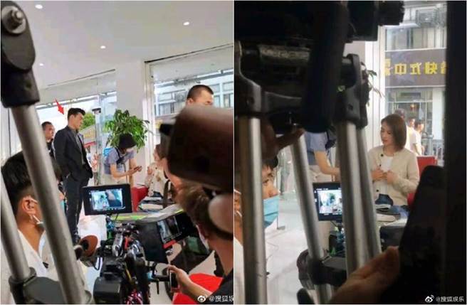 高圆圆对工作人员相当亲切。（图／取材自搜狐娱乐微博）