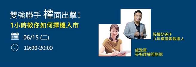 麦格理证券将于15日晚上7点举办权证线上讲座，鼓励投资人报名参加。（图／业者提供）