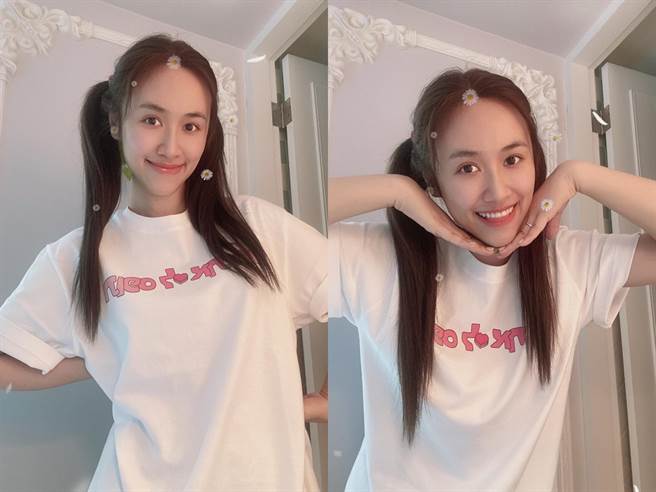 Sandy素顏看起来很清秀可爱。（图／IG@Sandy）