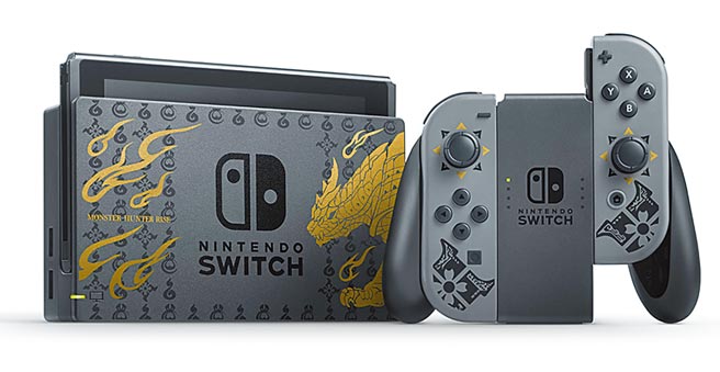 Nintendo Switch魔物猎人崛起特别式样同捆机。（神脑国际提供）
