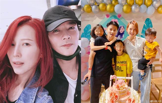 蔡少芬和老公育有三个小孩。（图／翻摄自蔡少芬微博）