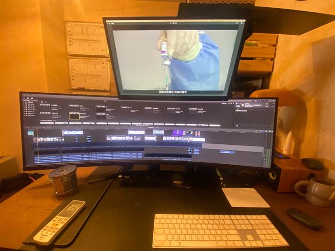只要有合适的电脑，剪接师可以随时开工。（图/受访者提供）