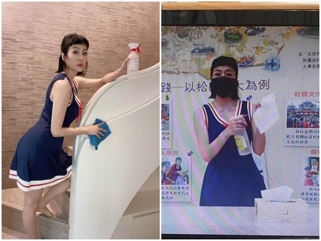 唐玲到松山社区大学担任健康大使。(松山社区大学提供)