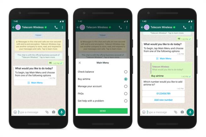 WhatsApp Business API提供更多功能，讓企業將更容易跟消費者之間進行交易。（摘自Facebook Newsroom)
