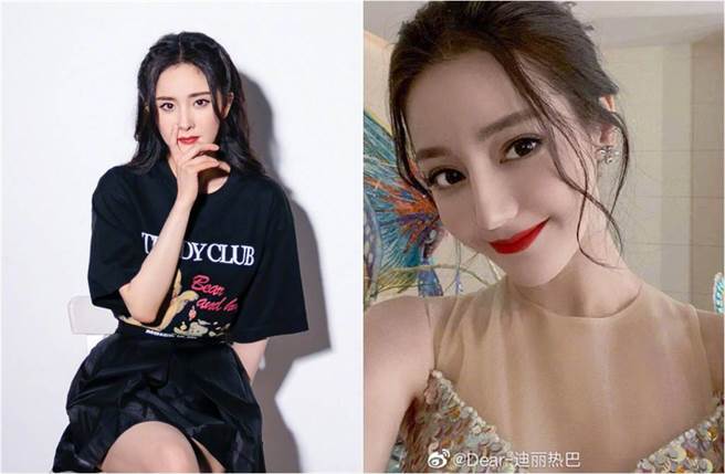 杨幂和迪丽热巴的互动屡成话题。（图／取材自杨幂、迪丽热巴微博）