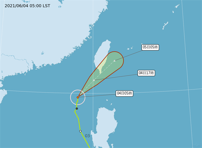 颱風未來走勢(氣象局)