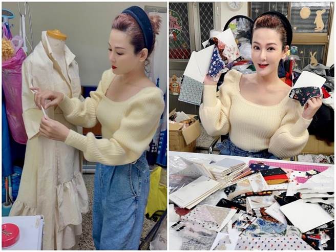 邱琦雯仔细将样衣做最后的调整。艾迪升传播提供