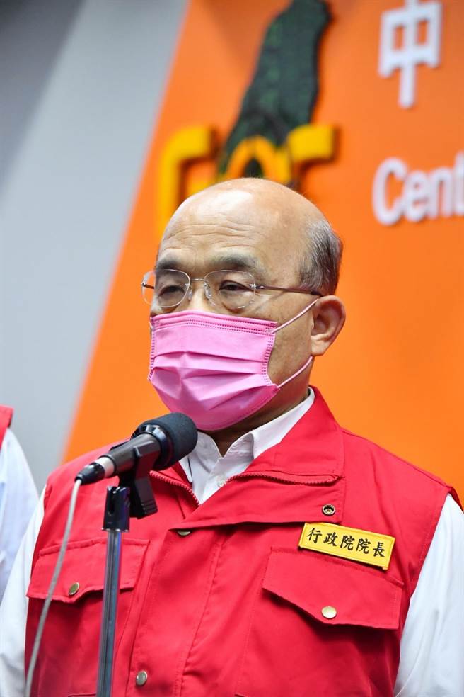 行政院长苏贞昌今（4日）下午回应，大陆疫苗依目前我国法律是不能进来。（行政院提供）