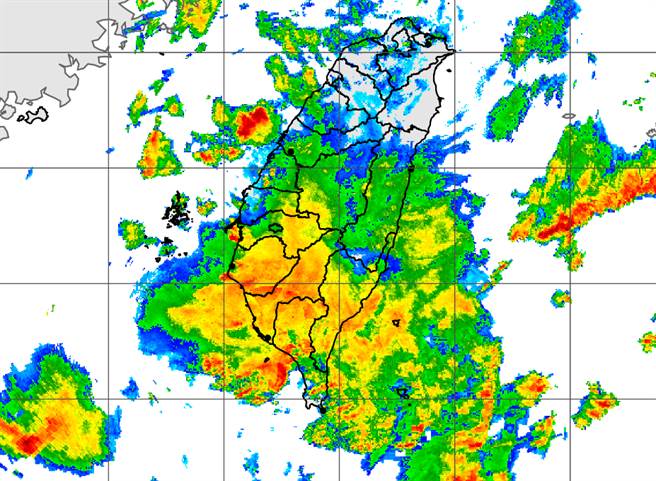 强降雨来了！南台湾9县市发布豪、大雨特报。（中央气象局提供）