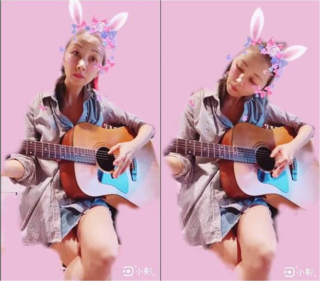 方文琳低头认真弹吉他的模样超气质。（图／取材自方文琳脸书）