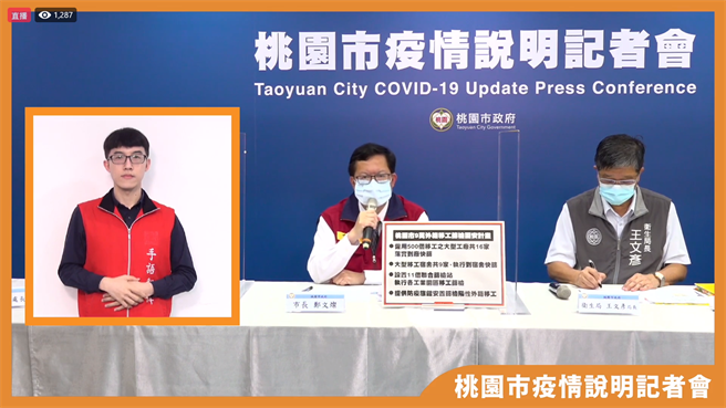 桃园区公所再添1确诊，累积达4员工确诊，市长郑文灿不讳言该员工是一採阴后转阳，但强调增加匡列隔离的12名同事和亲友，採检都是阴性，目前没有扩大的风险。（直播影片截图）